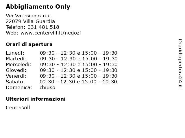 Only abbigliamento villa guardia best sale